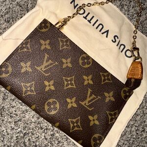 Authentic vintage Louis Vuitton Brown Monogram Pouch/clutch